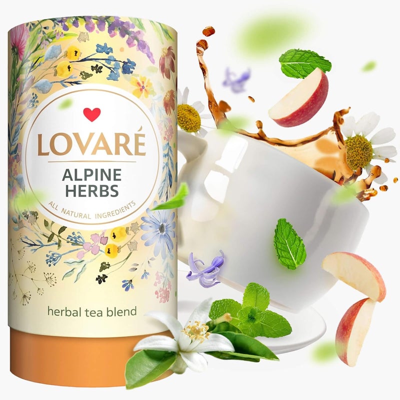 LOVARE شاي الأعشاب الجبلي LOVARE 80 جرام - مزيج شاي أعشاب مع الليمون، البابونج، وأكثر - Image 1